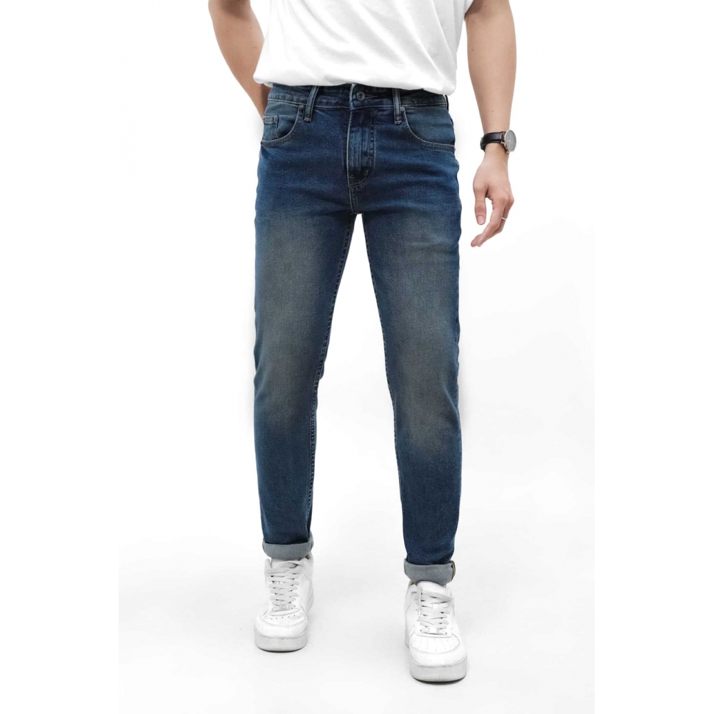 Quần Jeans DEFOXX 321 xanh bụi wash 