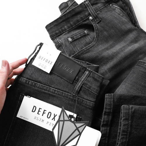 Quần jean slimfit DEFOXX 324 xám đen wash