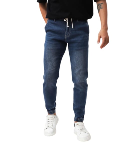 Quần jean jogger Defoxx xanh wash