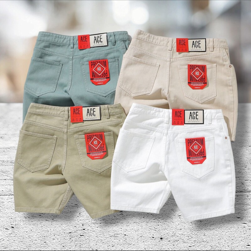 Quần short jean ACE được may từ 100% cotton không co giãn