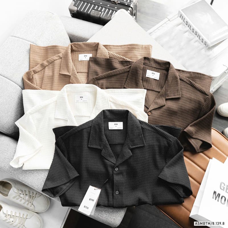 Áo sơ mi BTM Pizama linen được làm từ chất vải linen dệt gân thoáng khí