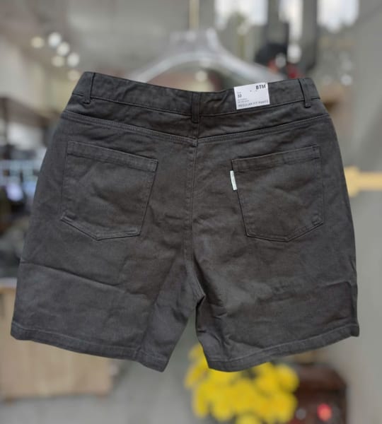 Quần short kaki jean BTM màu xám