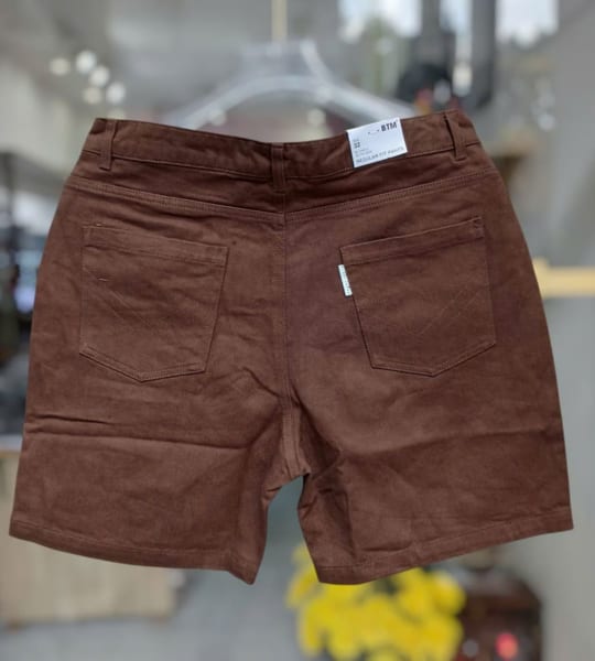 Quần short kaki jean BTM màu nâu