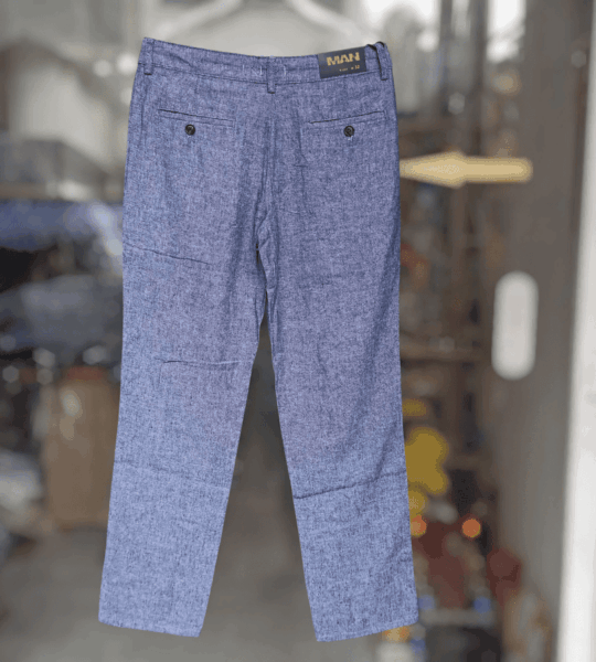 Quần dài linen màu xanh dương