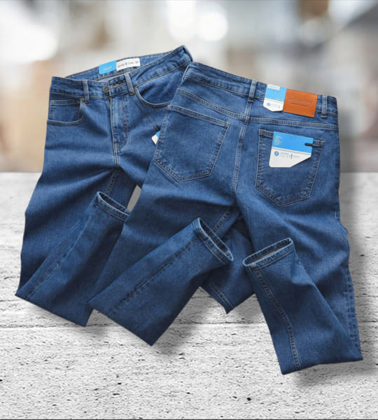 Quần jean nam xanh trơn ôm