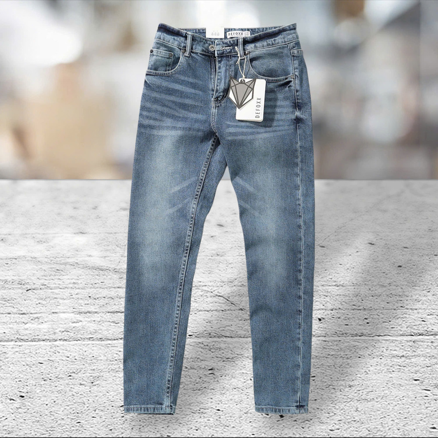 Quần jean nam Defoxx xanh wash có thể linh hoạt trong nhiều hoàn cảnh