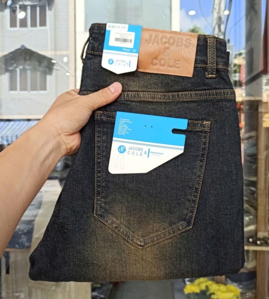 Quần jean nam Jacobs Cole xanh wash rêu