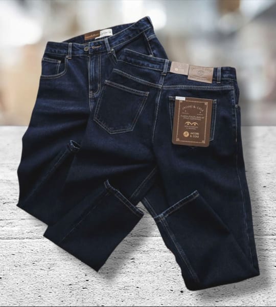 Quần jean nam xanh đậm ống suông jacobs cole ống rộng