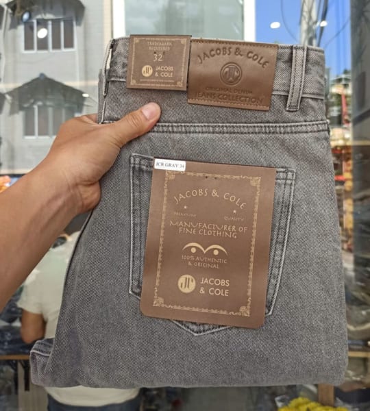 Quần jean Nam Jacobs cole ống suông màu xám