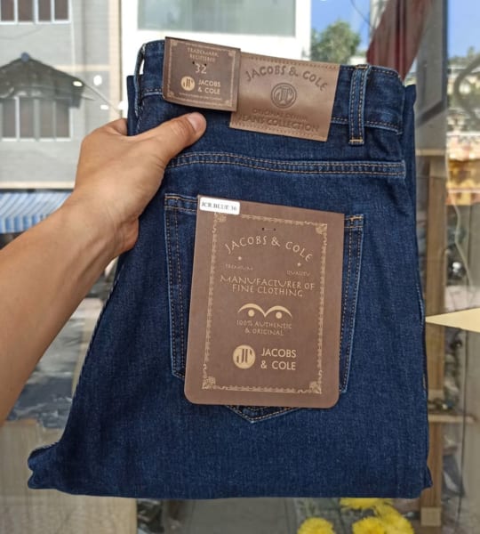 Quần jean Nam Jacobs cole ống suông xanh đậm