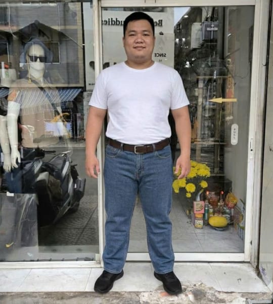 Quần jean big size 38 xanh trơn